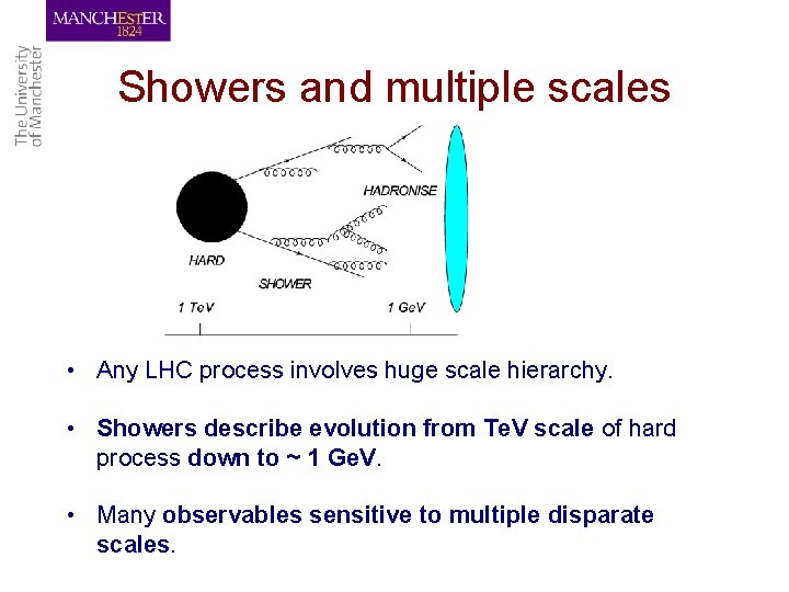 Showers and multiple scales • Any LHC process involves huge scale hierarchy. • Showers