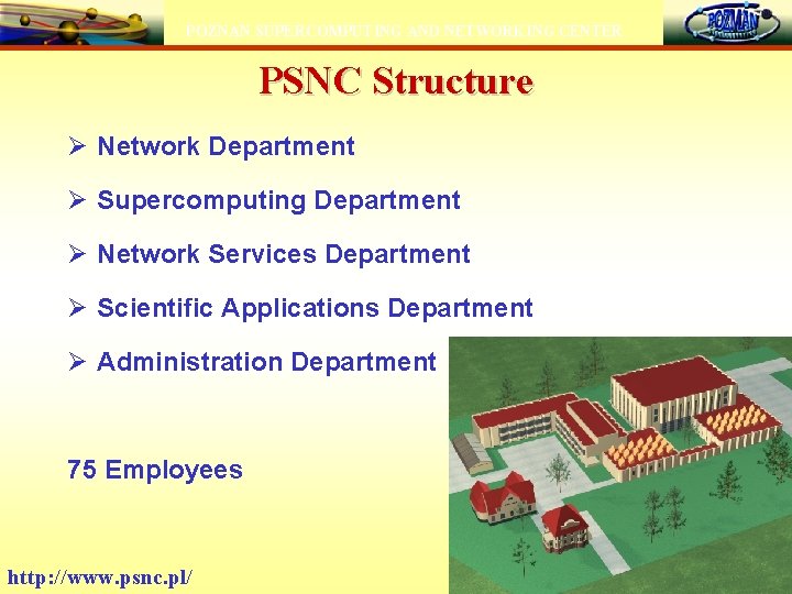 POZNAN SUPERCOMPUTING AND NETWORKING CENTER PSNC Structure Ø Network Department Ø Supercomputing Department Ø