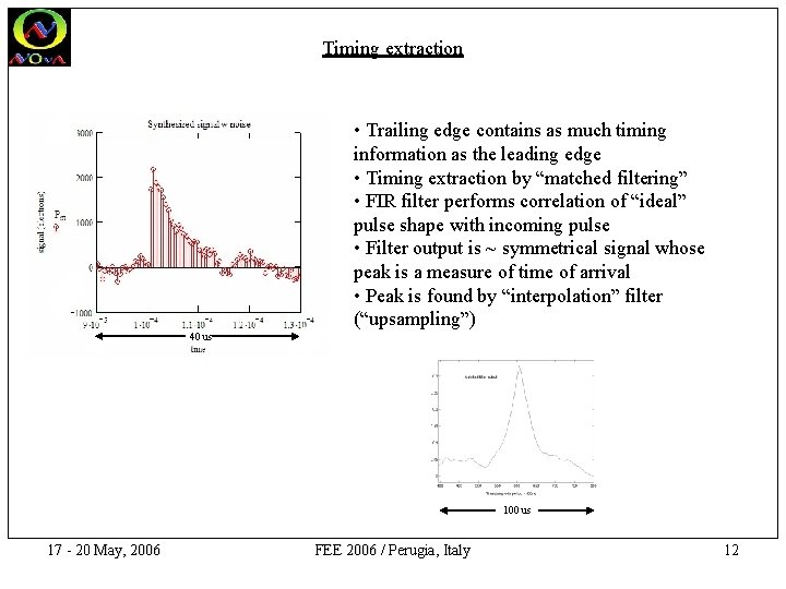 Timing extraction • Trailing edge contains as much timing information as the leading edge