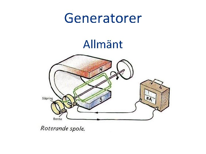 Generatorer Allmänt 