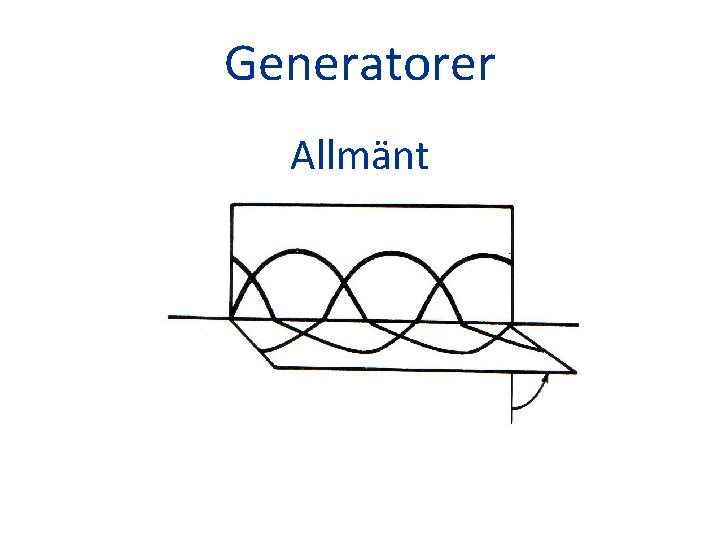 Generatorer Allmänt 