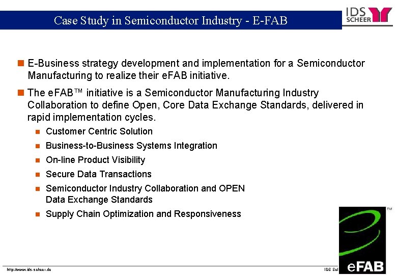 Chartered Semiconductor Manufacturing e. FAB Case Study in Semiconductor Industry -- E-FAB n E-Business Chartered Semiconductor Manufacturing e. FAB Case Study in Semiconductor Industry -- E-FAB n E-Business