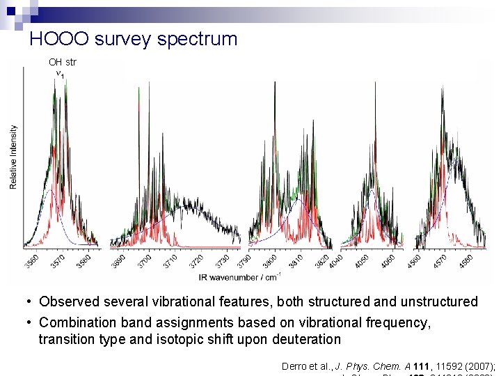 HOOO survey spectrum OH str torsion OOO bend OO str HOO bend • Observed