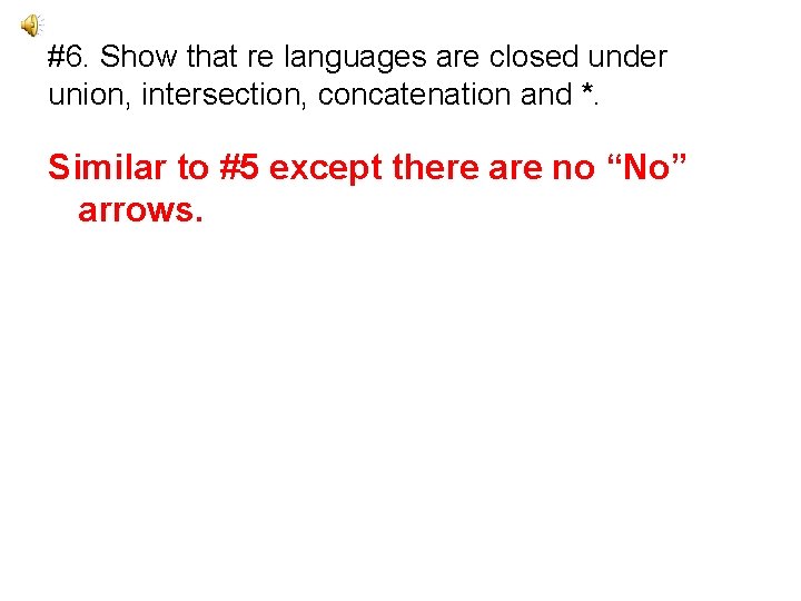 #6. Show that re languages are closed under union, intersection, concatenation and *. Similar