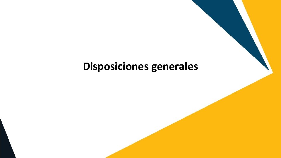 Disposiciones generales 