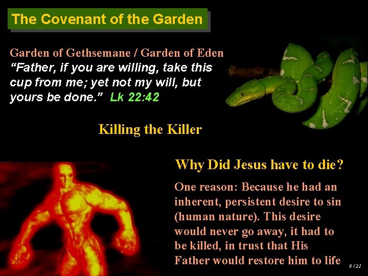 The Covenant of the Garden of Gethsemane / Garden of Eden “Father, if you