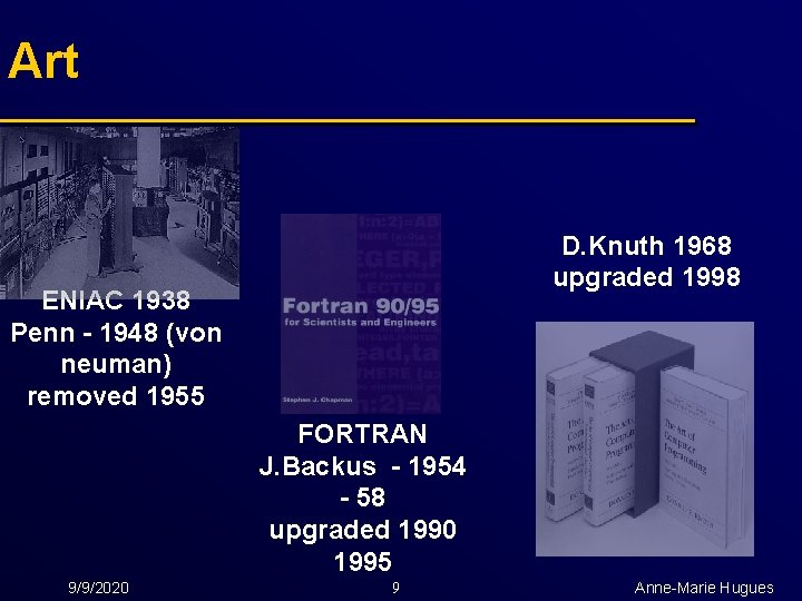 Art D. Knuth 1968 upgraded 1998 ENIAC 1938 Penn - 1948 (von neuman) removed