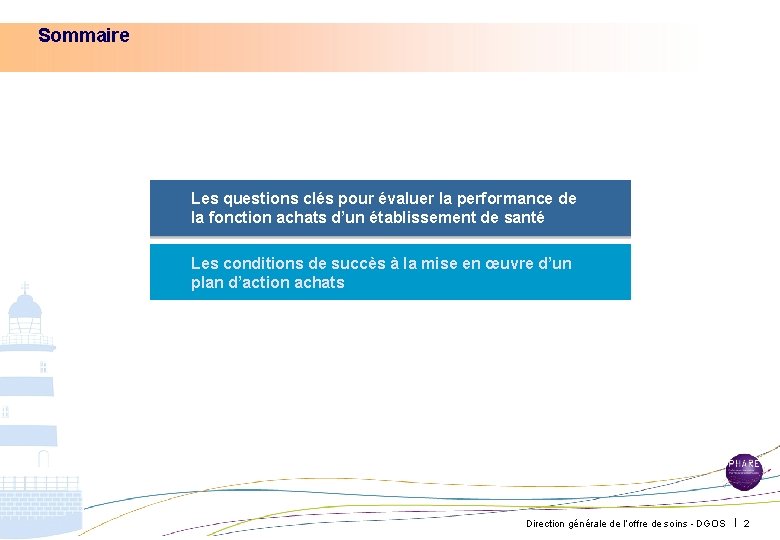 Sommaire Les questions clés pour évaluer la performance de la fonction achats d’un établissement