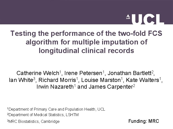 Testing the performance of the two-fold FCS algorithm for multiple imputation of longitudinal clinical