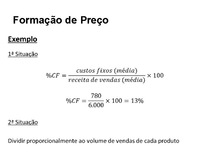 Formação de Preço 