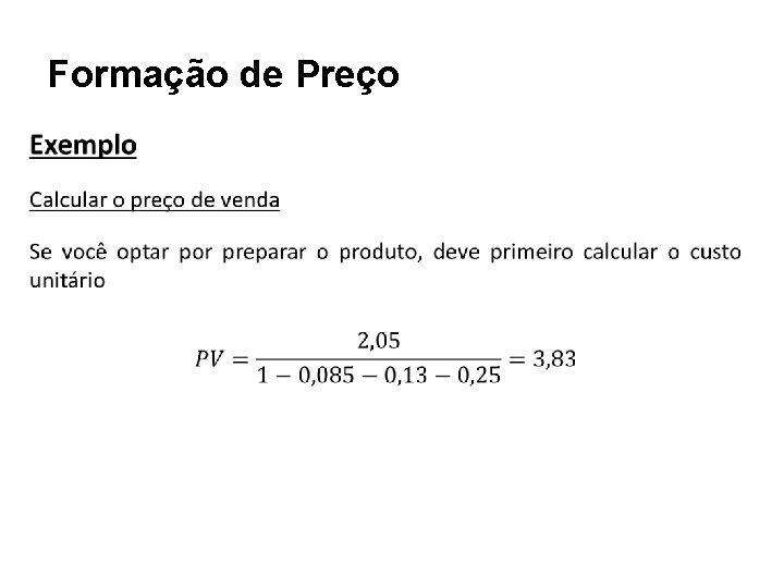 Formação de Preço 