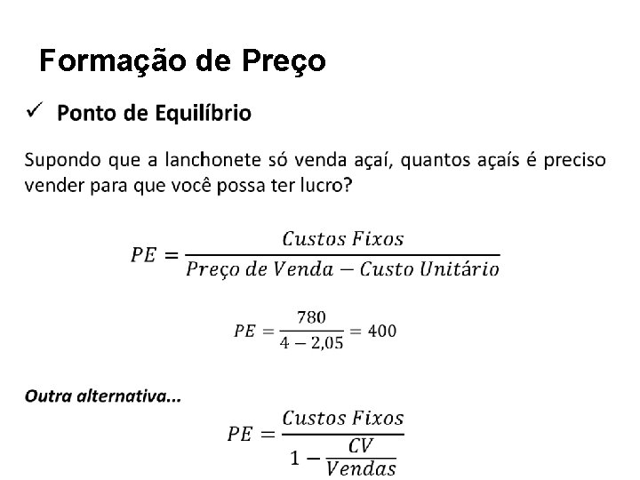 Formação de Preço 