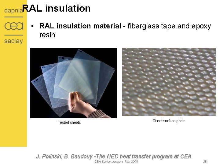 RAL insulation • RAL insulation material - fiberglass tape and epoxy resin Sheet surface