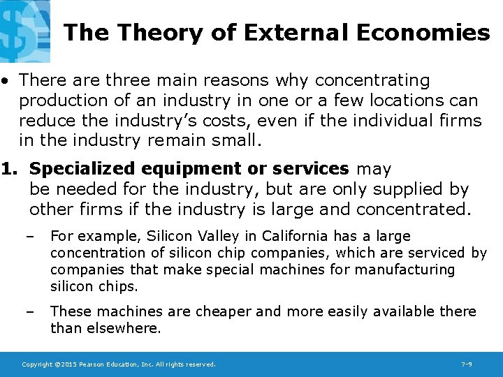 Chapter 7 External Economies of Scale and the