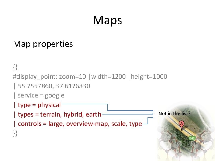 Maps Map properties {{ #display_point: zoom=10 |width=1200 |height=1000 | 55. 7557860, 37. 6176330 |