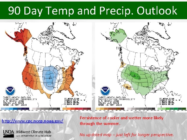 90 Day Temp and Precip. Outlook http: //www. cpc. ncep. noaa. gov/ Persistence of