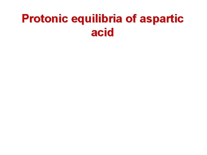 Protonic equilibria of aspartic acid 