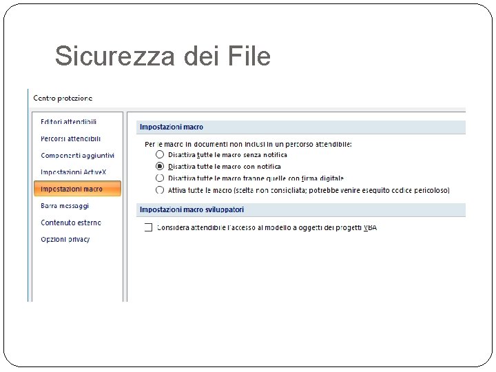 Sicurezza dei File 
