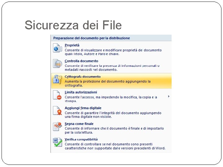 Sicurezza dei File 