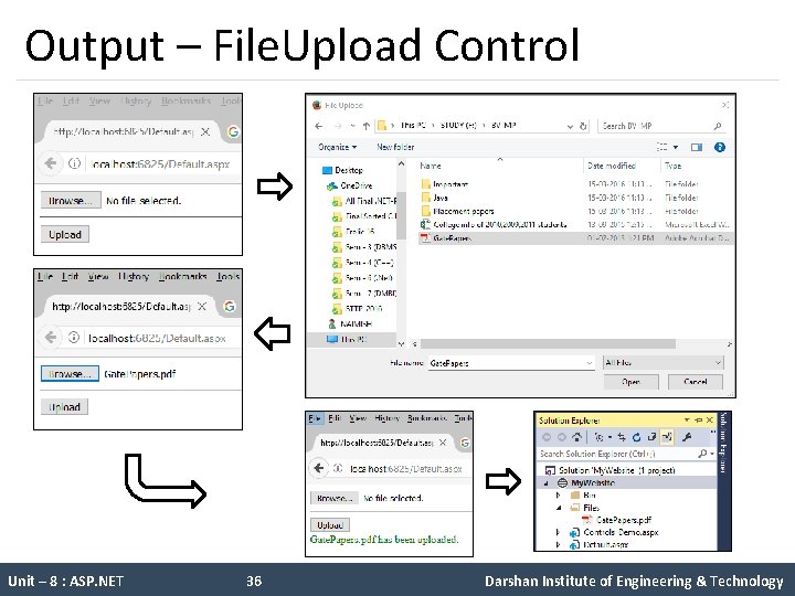 Output – File. Upload Control Unit – 8 : ASP. NET 36 Darshan Institute