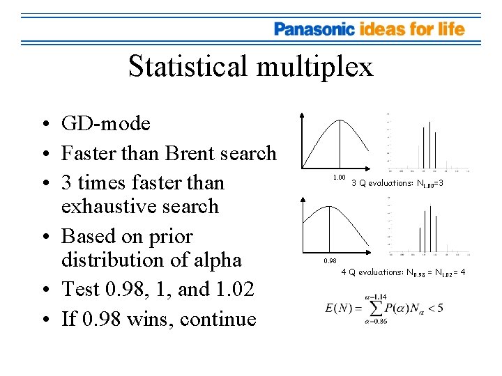 Statistical multiplex • GD-mode • Faster than Brent search • 3 times faster than