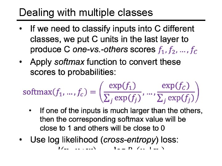 Dealing with multiple classes 