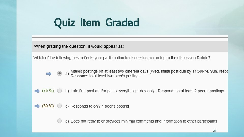 Quiz Item Graded 24 