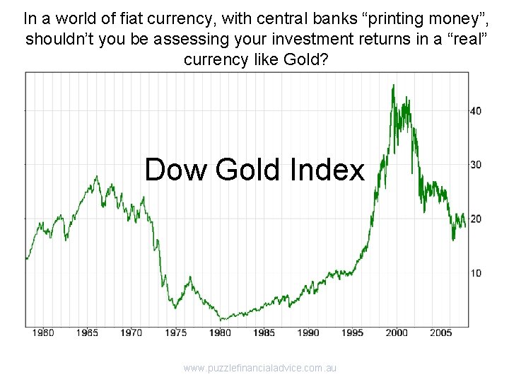 In a world of fiat currency, with central banks “printing money”, shouldn’t you be