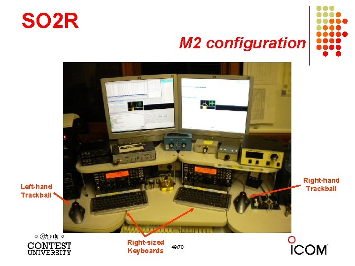 SO 2 R M 2 configuration Right-hand Trackball Left-hand Trackball Right-sized Keyboards 49/70 