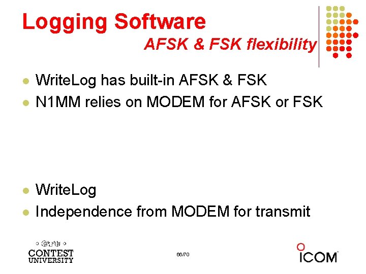 Logging Software AFSK & FSK flexibility l l Write. Log has built-in AFSK &