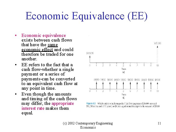 Economic Equivalence (EE) • Economic equivalence exists between cash flows that have the same Economic Equivalence (EE) • Economic equivalence exists between cash flows that have the same