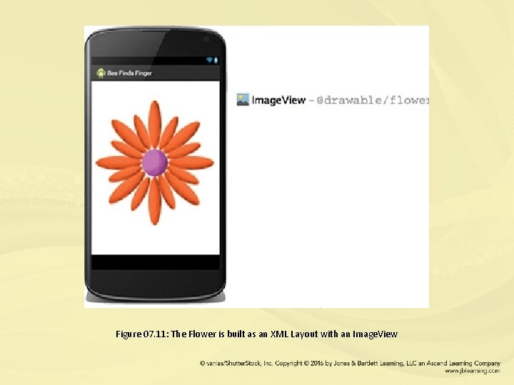 Figure 07. 11: The Flower is built as an XML Layout with an Image.