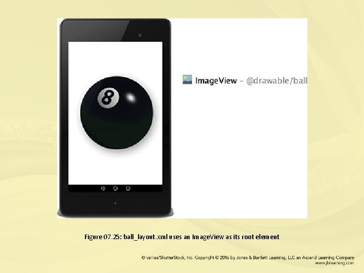 Figure 07. 25: ball_layout. xml uses an Image. View as its root element 