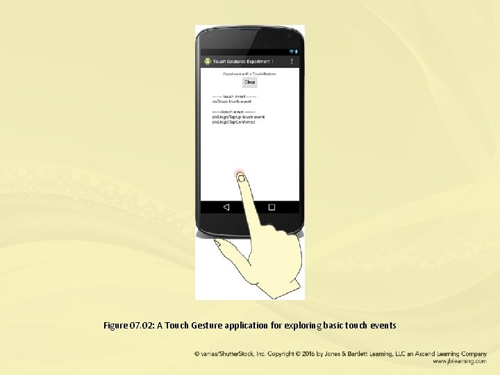 Figure 07. 02: A Touch Gesture application for exploring basic touch events 