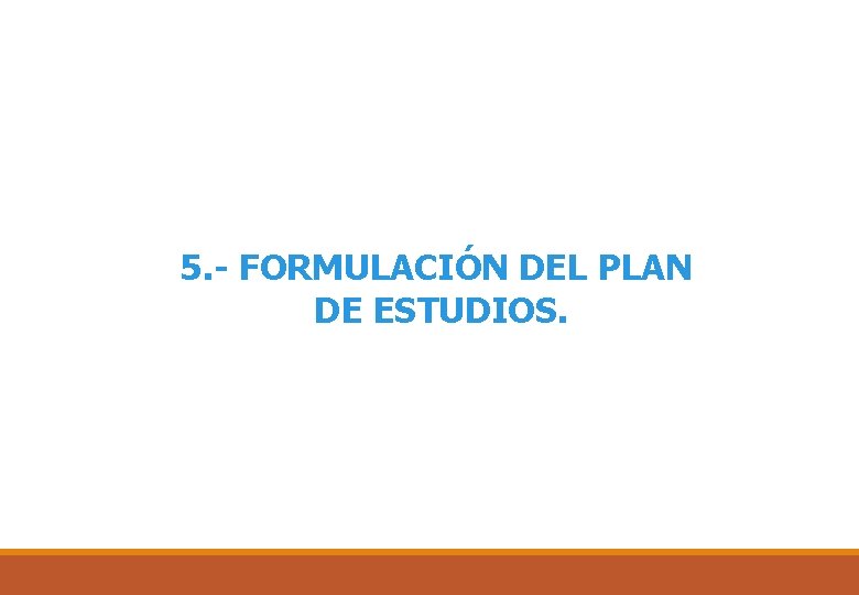 5. - FORMULACIÓN DEL PLAN DE ESTUDIOS. 