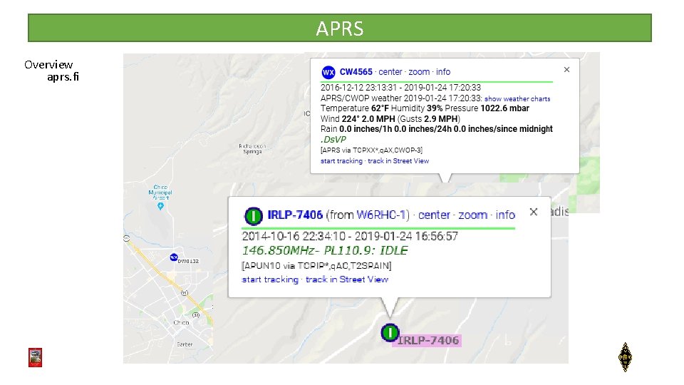 APRS Overview aprs. fi 