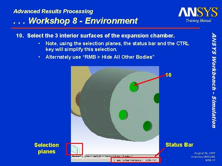Advanced Results Processing . . . Workshop 8 - Environment Training Manual • Note,