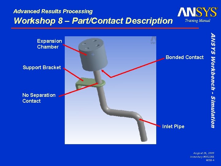 Advanced Results Processing Workshop 8 – Part/Contact Description Training Manual Bonded Contact Support Bracket