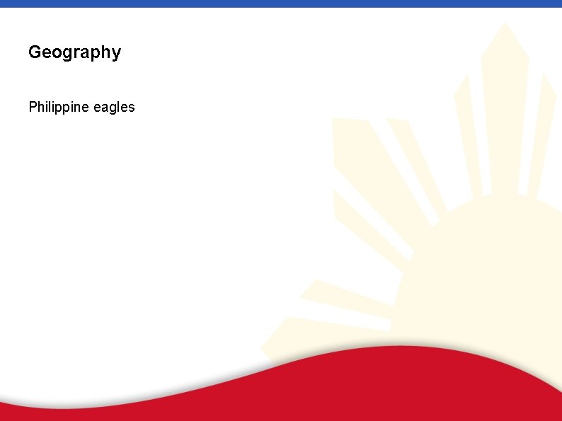 Geography Philippine eagles 