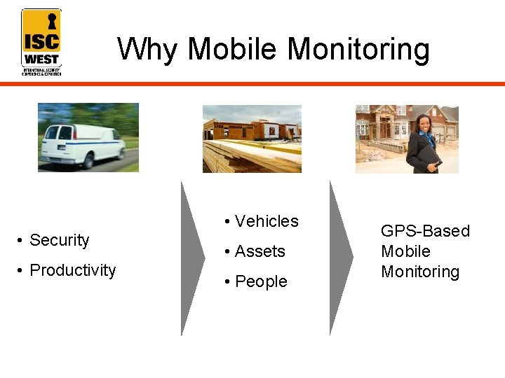 Why Mobile Monitoring • Security • Productivity • Vehicles • Assets • People GPS-Based