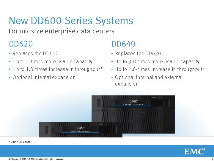New DD 600 Series Systems For midsize enterprise data centers DD 620 DD 640