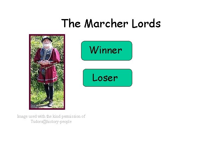 The Marcher Lords Winner Loser Image used with the kind permission of Tudors@history-people 