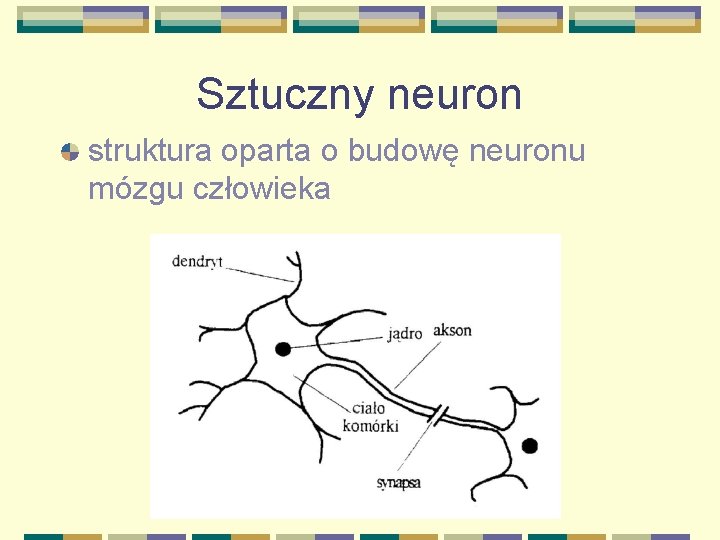 Sztuczny neuron struktura oparta o budowę neuronu mózgu człowieka 