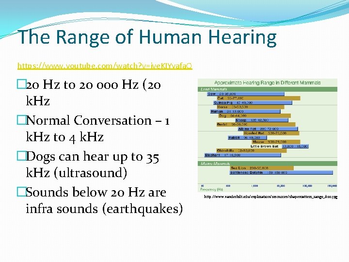 The Range of Human Hearing https: //www. youtube. com/watch? v=jve. KIYyafa. Q � 20