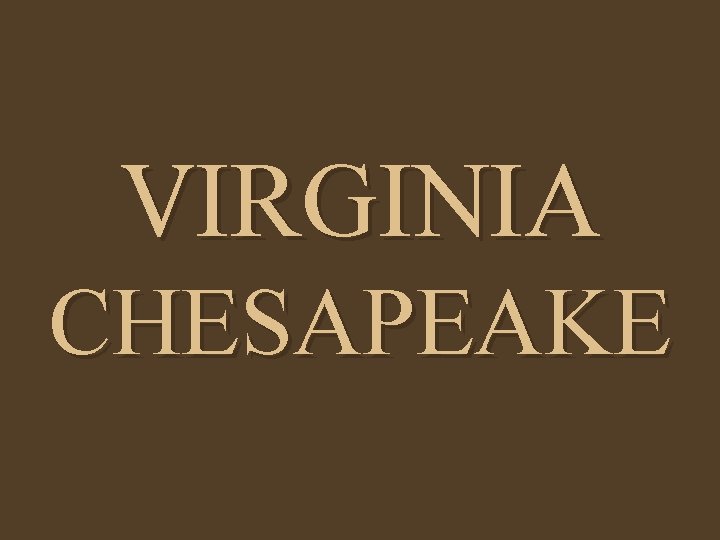 VIRGINIA CHESAPEAKE 