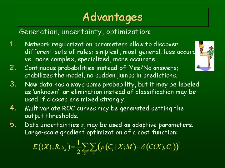 Advantages Generation, uncertainty, optimization: 1. 2. 3. 4. 5. Network regularization parameters allow to