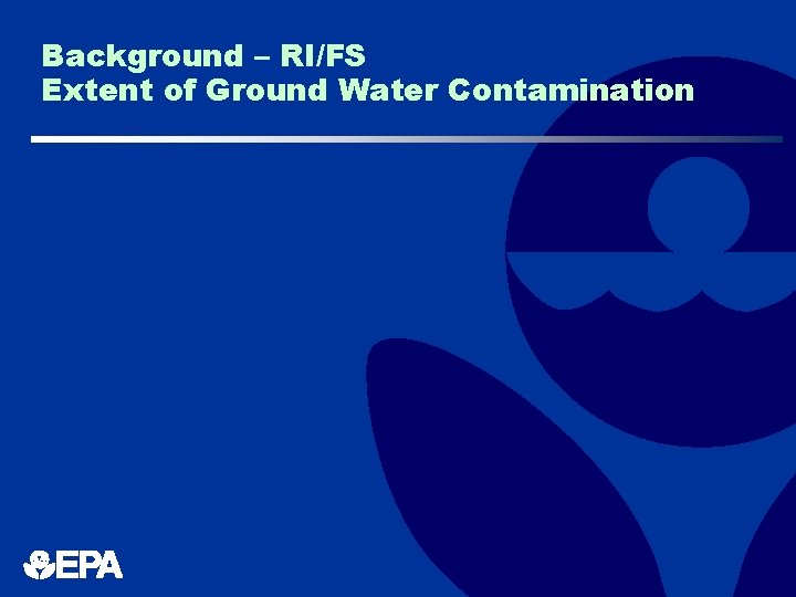 Background – RI/FS Extent of Ground Water Contamination 