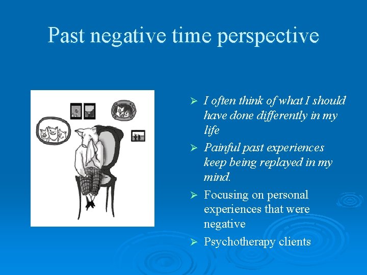 Past negative time perspective I often think of what I should have done differently