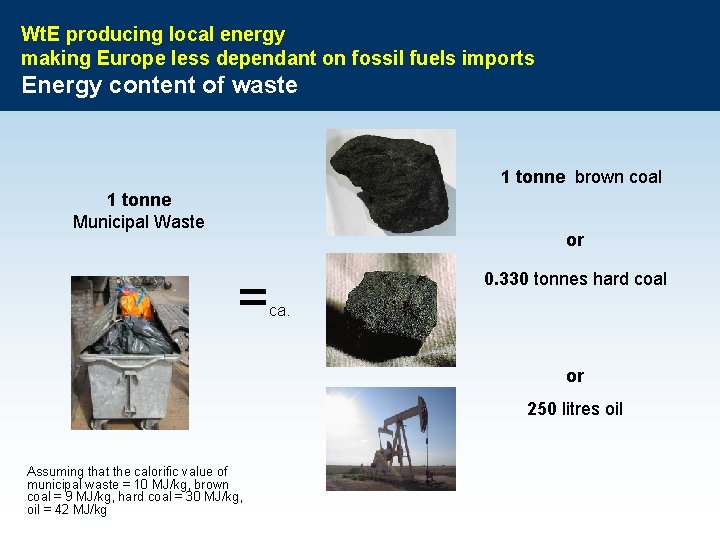 Wt. E producing local energy making Europe less dependant on fossil fuels imports Energy