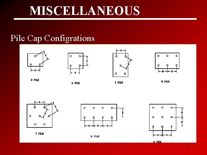 MISCELLANEOUS Pile Cap Configrations 4 